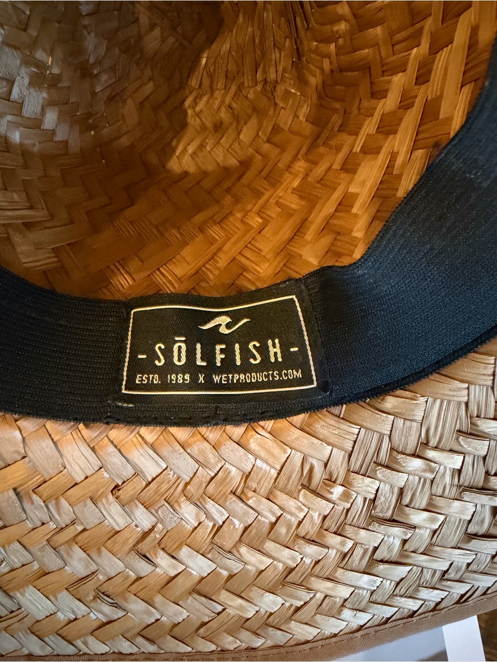 Riata Woven Straw Sun Hat with Aqua Striped Bow - Picture 8 of 12